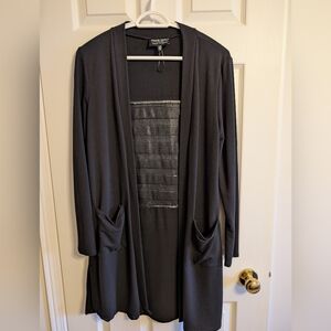 Frank Lyman Designs Montreal Casual Long Cardigan In Black